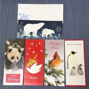 Five (5) World Wildlife Fund Christmas Cards